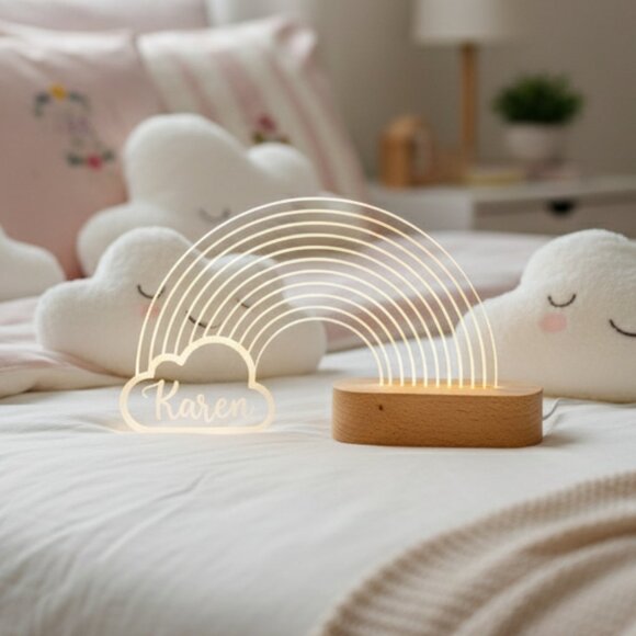 Rainbow & Cloud Night Light – Personalized LED Nightlight - Picture 8 of 8